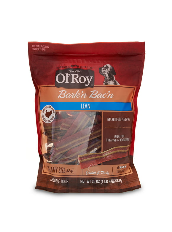Ol' Roy Bark'n Bac'n Dog Treats, Lean, 25 oz