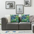 thumbnail image 3 of Acheng Navy Blue Green Teal Pillow Covers, Modern Geometry Dahlia Floral Print Decorative Throw Pillow Covers Outdoor Farmhouse Cushion Case for Home Couch Sofa Bed Decoration,Set of 2 White, 3 of 6