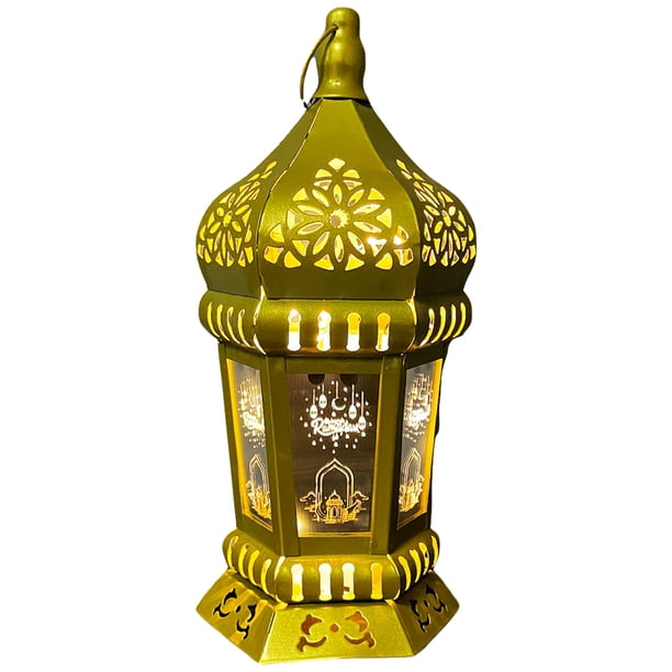 Lámpara Mesa Eid Viento Linterna Musulmana Ramadán Hierro Mubarak