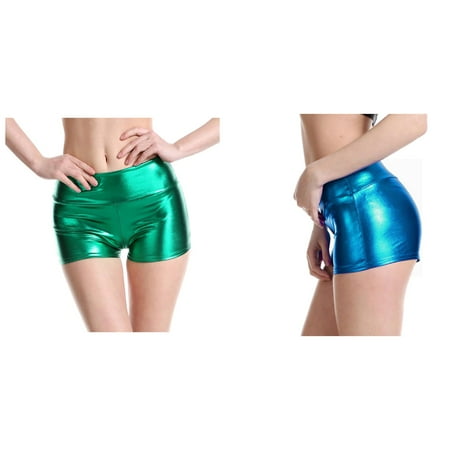 2-Pack Women Solid Bare Imitation Leather Lingerie Pants Slim Short Pants Running Shorts with Pockets Women Women Running Shorts Shorts for Women Womens Exercise Shorts Sleepwear for Women Shorts