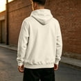 thumbnail image 4 of HAJWOH Men's Hoodie Long Sleeve Hooded Collar Sweatshirt Drawstring Kangaroo Pockets Athletic Pullover, 4 of 5
