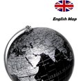 thumbnail image 3 of LAICAIW TOPGLOBE 14cm World Globe-English Map-Educational/Geographic/Modern Desktop Decoration-Stainless Steel Arc and Base, 3 of 7