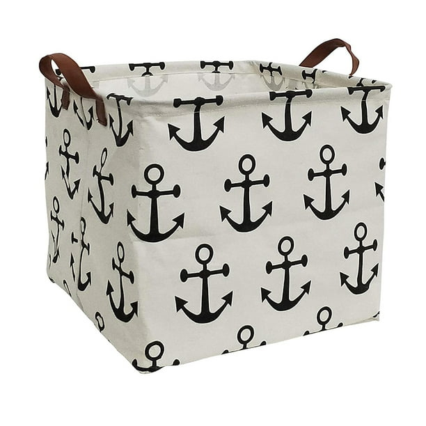 ESSME Cube Storage Bins, Cotton Fabric Laundry Baskets, Collapsible Waterproof Toy Storage Bin