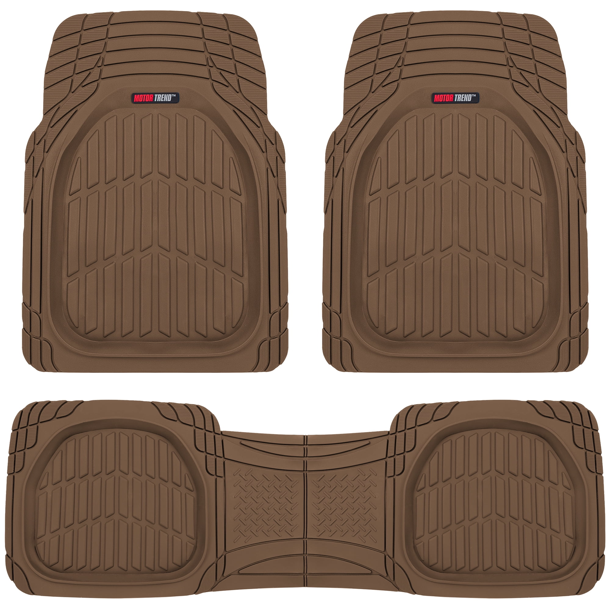 Universal Brown Car Floor Mats Front & Rear All Weather Carpet Anti-Slip protect 