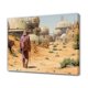 thumbnail image 1 of Póster de lienzo de Un viajero camina por un desierto con cúpulas futuristas bajo un cielo azul, decoración de dormitorio, paisaje deportivo, decoración de oficina, regalo, estilo marco, 20 x 30 cm, 1 of 8