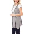 thumbnail image 4 of Made by Olivia Women's Solid Sleeveless Open Front Sheer Fabric Long Vest Cardigan, 4 of 5