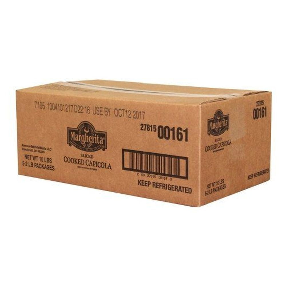 Margherita Sliced Cooked Capicola, 2 Pound -- 5 per Case.