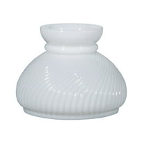 B&P Lamp® 7 Inch Diameter Opal Glass Ribbed Swirl Style Lamp Shade