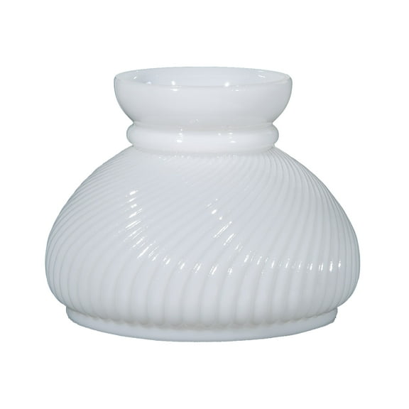 B&P Lamp® 7 Inch Diameter Opal Glass Ribbed Swirl Style Lamp Shade