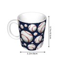 thumbnail image 2 of Yiaed Cute Basebal Print Ceramics Coffee,Large Handle Design,Extra Large Tea and Coffee Cup for Office and Home Mugs, 2 of 6