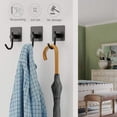 thumbnail image 4 of Gancho adhesivo negro, gancho para toalla de baño/cocina, gancho de pared autoadhesivo impermeable de acero inoxidable, resistente, largo de 5, 4 of 8