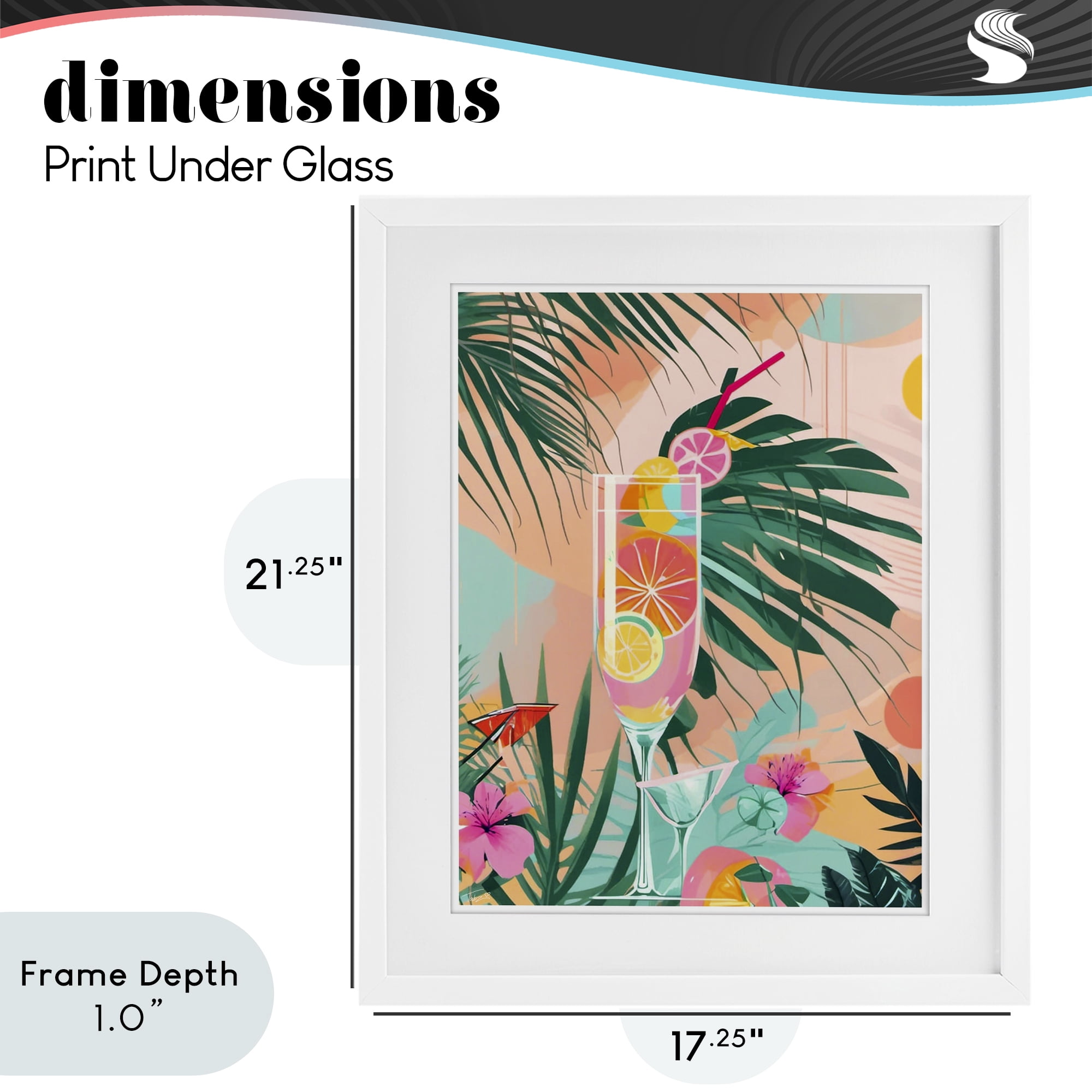 Stupell Industries Jungle Lemonade Cocktail White Framed Print Under Glass, design by Tabz Jones