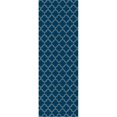 thumbnail image 1 of Aspen Brands RUG9B26 Tapis Design Quaterfoil 2 x 6 Pi. - Bleu & Blanc, 1 of 2
