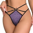 thumbnail image 2 of Dark Purple Glitter Open Type Women's Panties Crotch Opening G-strings Thongs Lingeries Underwear, 2 of 7