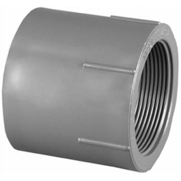 PVC 08101 1400HA 1 in. PVC Schedule 80 Female Pipe Thread Adapter, Slip x Thread, Gray