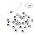 thumbnail image 4 of 100pcs Large Hole Spacer Beads 8mm Loose Beads Tibetan Alloy Silver European Rondelle Spacers Beaded Garden Decor for Bracelet Necklace DIY Jewelry Making Hole: 3.5mm, 4 of 9