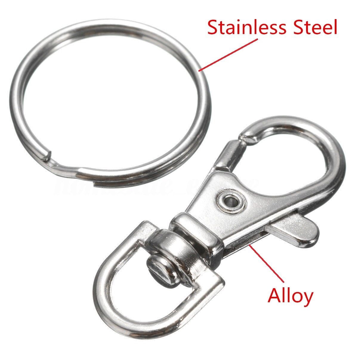 Stainless Steel Glam Hobby Lobster Clasps Swivel Trigger Clips Snap Hooks Bag Key Keychain Ring
