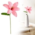 thumbnail image 2 of Crochet Flowers, Knitted Artificial Wool Lily for, Handmade Knitted Flowers, Lily Mother' Day Gift Crochet Flowers Artificial Flower Bouquet Homemade Desktop Table Decor Gift, 1Pc(Pink2,15.7x4"), 2 of 9