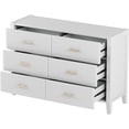 thumbnail image 5 of Modern 6 Drawer Dresser for Bedroom with Vertical Stripe Finish Drawer, Wood Dressers Chests of Drawers with Metal Handle for Living Room Hallway, White, 5 of 14