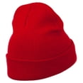 thumbnail image 4 of Captain Embroidered Cuff Long Beanie - Red OSFM, 4 of 5