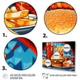 thumbnail image 3 of Designart "Fast Food Feast Pop Art Hamburger Meal I" Food & Beverage Floater Framed Canvas Wall Art, 3 of 7