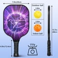 thumbnail image 4 of Pickleball Paddles Set Of 2, Fiberglass Surface, Thunder, Speed Print, 4 Balls & Bag, 4 of 5