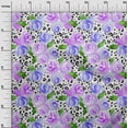 thumbnail image 2 of oneOone Cotton Jersey Purple Fabric Flower Watercolor Quilting Supplies Print Sewing Fabric By The Yard 58 Inch Wide, 2 of 4