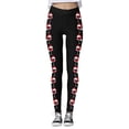 thumbnail image 3 of Gibobby leggins estampados Mujer Pantalones de yoga ajustados estampado copa de navideña Negro S, 3 of 5
