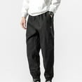 thumbnail image 2 of Ernkv Casual Pants for Men Soft Loose Cozy Drawstring Elastic Waist Fashion Fall Winter Long Trousers High Waist Solid Color Comfy Lounge Casual Black XL, 2 of 9
