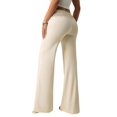 thumbnail image 3 of Women Hollow Lace Waist Drawstring Low Rise Flare Pants Color L, 3 of 10