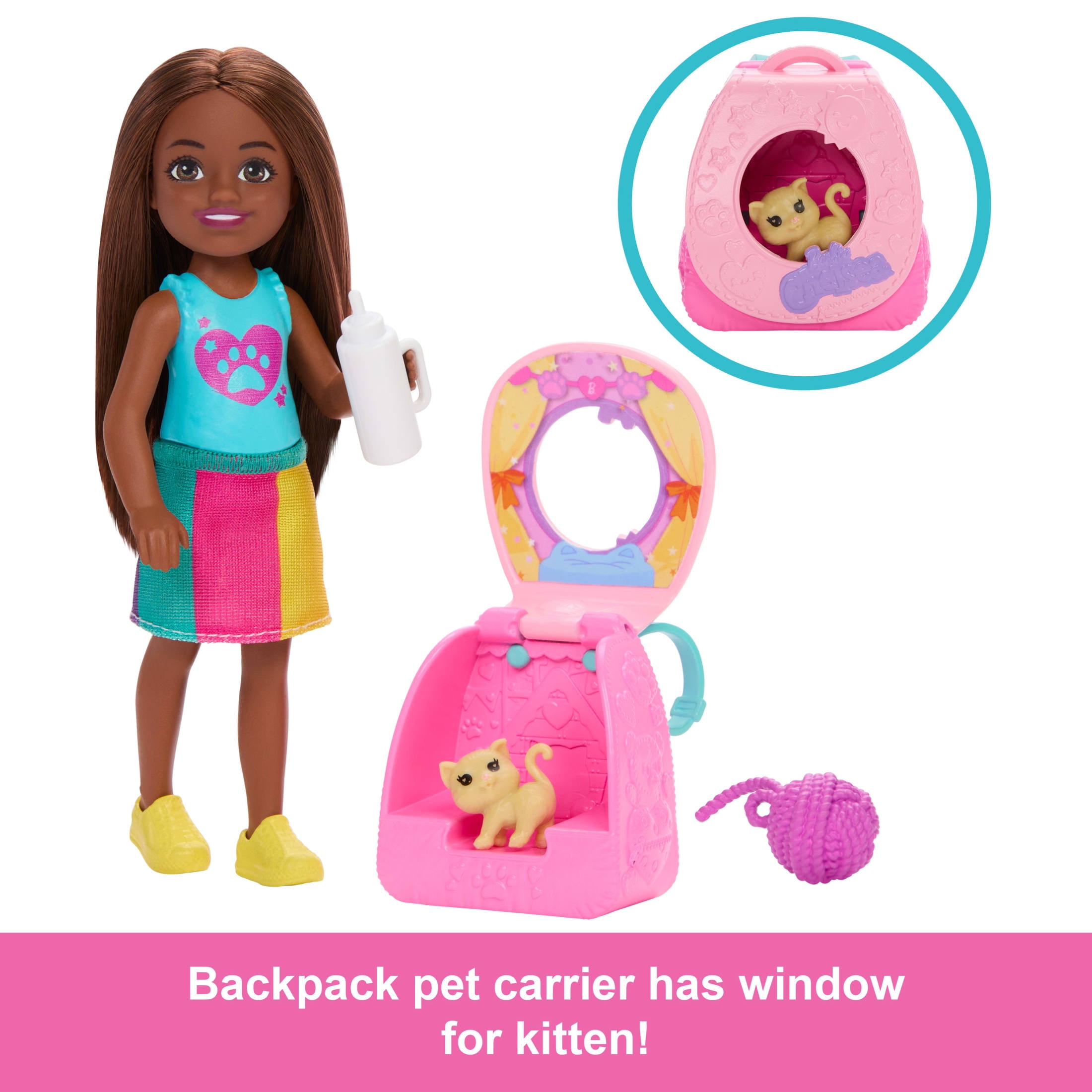 Barbie Chelsea and Kitty Backpack Playset with Transforming