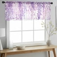 thumbnail image 2 of Spring Flowers Valance Curtains for Kitchen/Living Room/Bathroom/Bedroom Window, Rod Pocket Small Topper Half Short Window Curtains Voile Sheer Scarf, Purple Lavender Floral Modern Pastoral 42"x12", 2 of 8