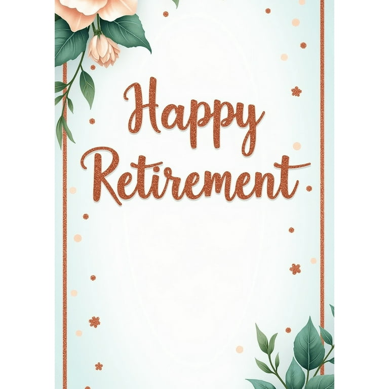 Sfondo Fotografico Per Festa Di Pensionamento - 1,5x0,9 M, Rosa Floreale Con Scritta 'Happy Retirement' E 'We Will Miss You'