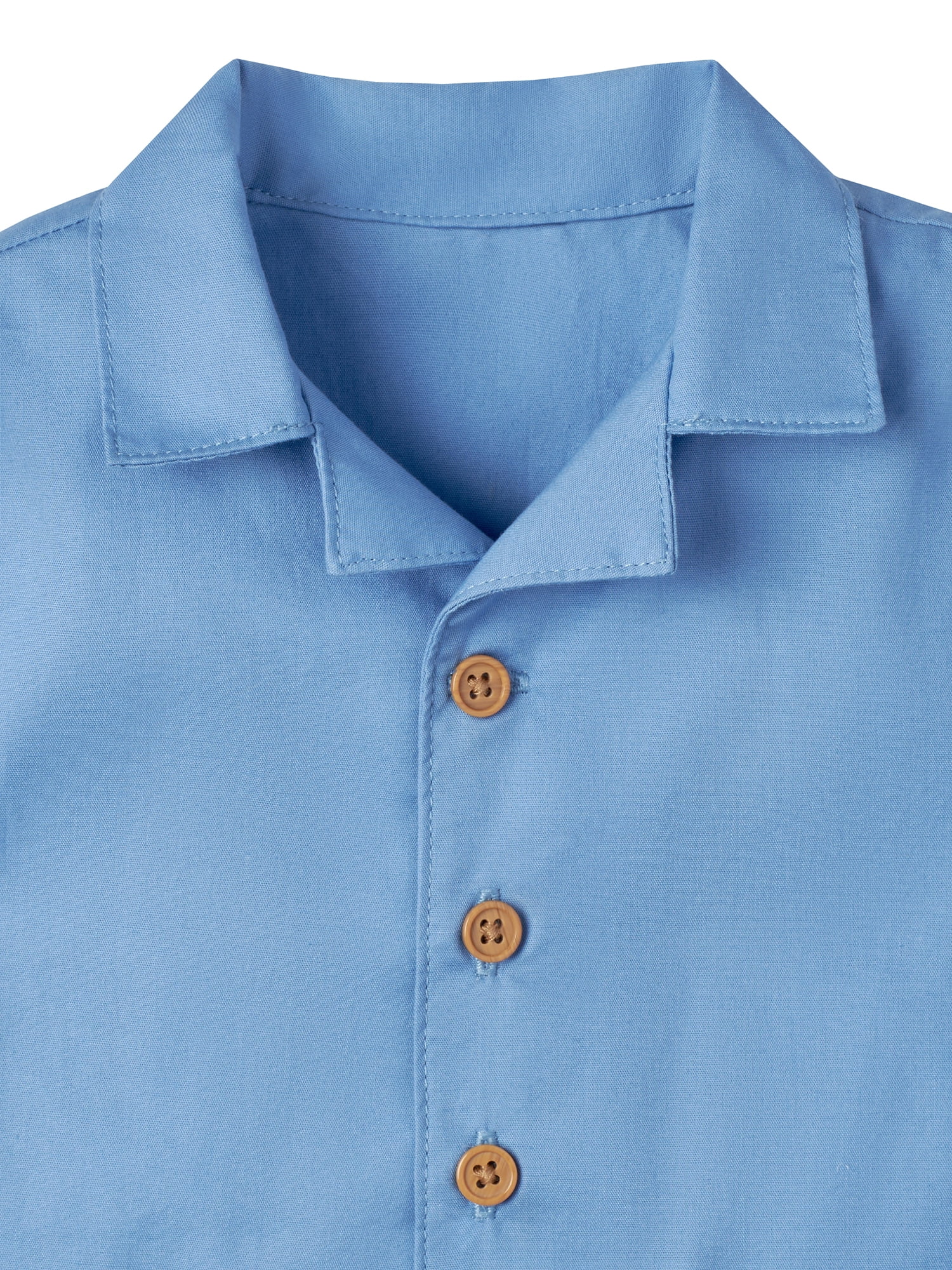 Modern Moments by Gerber Baby Boy Short Sleeve Poplin Romper, Sizes 0/3 -24 Months