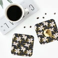 thumbnail image 4 of Yiaed Lilies Flowers Print Leather Coasters for Drinks - Cup Coasters Coffee Table Kitchen Table Bar, Home & Office Gifts Handmade Drink Coasters-Square, 4 of 6
