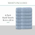 thumbnail image 4 of Home Weavers Willow Collection Hand Towels Set of 6 | 100% Cotton Zero Twist | 630 GSM Thick Plush | Soft, Highly Absorbent & Quick Dry | Hotel Quality Luxury Hand Towels | 16x24 Inch | Blue, 4 of 9