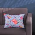 thumbnail image 3 of Throw Pillow Covers Pack of 4 for Living Room Table, Floral Printed Cushion Case, 14x20 inches - Light Blue - Home Decor, 3 of 12