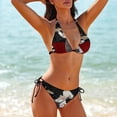 thumbnail image 5 of Funny Chef Holding Delicious Food Buffalo Plaid Women's Bikini V Neck Swimsuit Set 2 Piece Over Size Bathing Suit Side Triangle Bathing Suit, 5 of 9