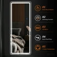 thumbnail image 3 of Dovelina 63"x16" Frameless Led Mirror Full Length Mirror Flat Floor / Wall Mirror With Light, Silver, 3 of 11