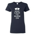 thumbnail image 1 of Ladies Keep Calm And Nurse On T-Shirt Tee, 1 of 2