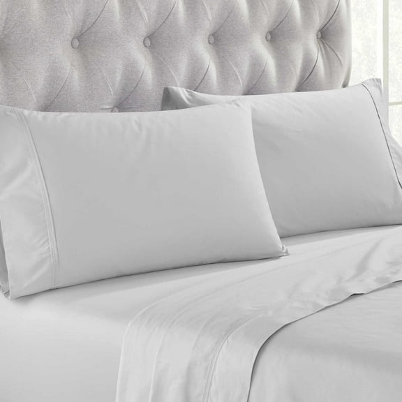 BNM Organic Cotton Pillowcases, Set of 2, King, Silver