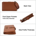 thumbnail image 5 of Wrangler Womens Wallet Small Rfid Blocking Wristlet Wallets Cute Bifold Ladies Wallet with Zipper Pocket, Brown, 5 of 6