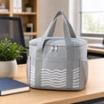 thumbnail image 4 of Insulated Lunch Bag | Reusable Cooler Lunch Bag | Insulated Lunch Bag for Women Insulated Lunch Bag for Men for Work Travel Picnic | Gray Canvas Lunch Bag, 4 of 6