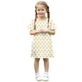 thumbnail image 4 of Cute Midi Dresses for Girls Size 3-12 Toddlers Kids Trendy Star-Printed Short Sleeve Crewneck Pullover Comfort Hawaiian Beach Dress, 4 of 8