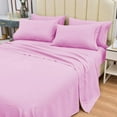 thumbnail image 4 of 6 Piece Luxury Rayon Made From Bamboo Sheets Set- Full Pink Sheets, Softer Than Cotton-Up To 16" Deep Pockets-Wrinkle Free-Extremely Soft Bamboo Derived Rayon Sheets- Full, Pink, 4 of 4