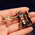 thumbnail image 6 of Slccxzc Mini Brass Shield Axe Soldier Figurine Retro Statue Collectible Desktop Decor, 6 of 7