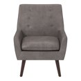 thumbnail image 2 of Valla Button Tufted Fabric Accent Chair, Dark Brown, 2 of 5
