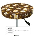 thumbnail image 7 of Picia Flowers And Gnomes Bees pattern Round Stool Covers Comfy Seat Covers Stretch Removable WashableChair Slipcover Round Bar Chair Cushion Cover-14 inch, 7 of 7