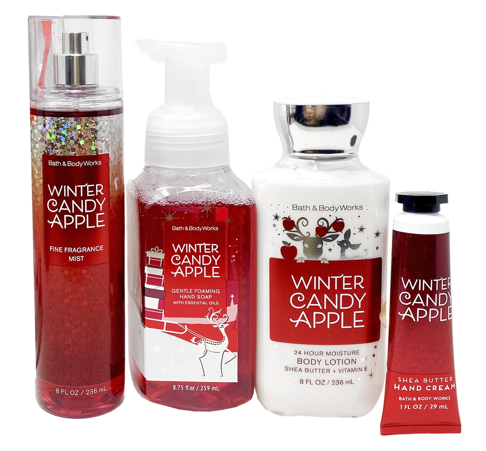 専用 Bath & Body Works Soap Mist Cream Bath and Body Works WINTER CANDY APPLE Gift Bag Set - Fine