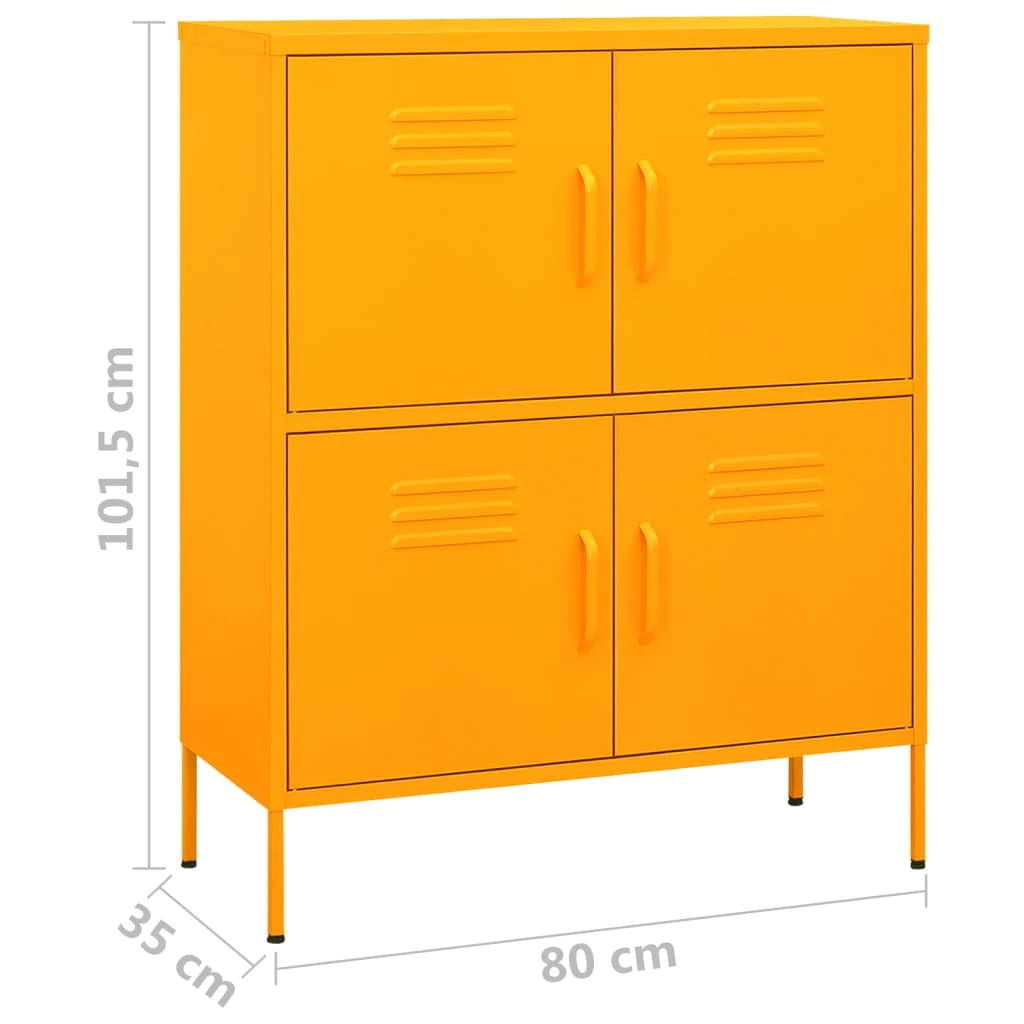 vidaXL Storage Cabinet Mustard Yellow 31.5"x13.8"x40" Steel, 336137